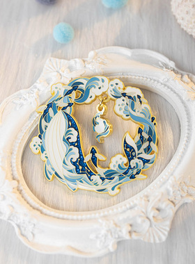 【月色星象】原创JK/DK小物金属珐琅徽章胸针【海洋系列-鲸鱼】现