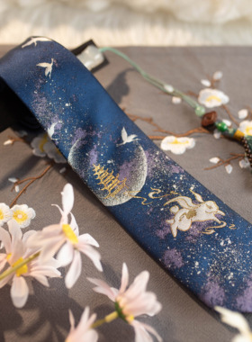 【月色星象】JK/DK小物定位提花金线唯美古风领带【月宫仙】现货