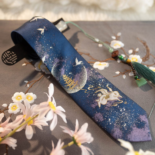 金线唯美古风领带月宫仙月色星象