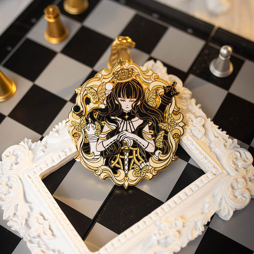 月色星象皇后金属珐琅徽章胸针