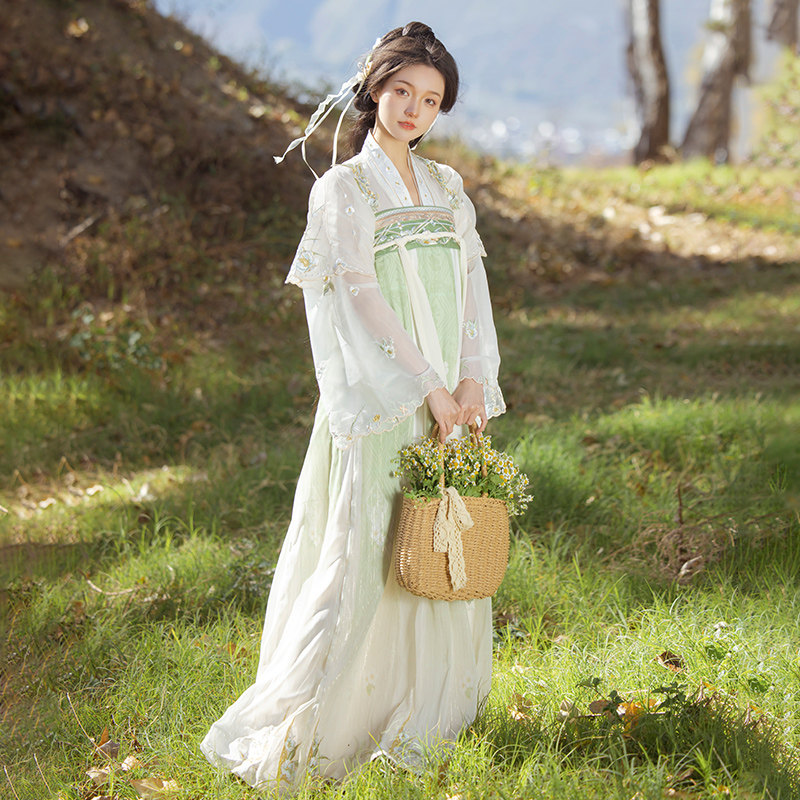 玉术【一盏茶】新品原创汉服女齐胸破裙对襟重工刺绣改良汉元素春