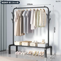 Floor-standing clothes drying rack, household hanging clothes rack, clothes drying rack, clothes drying rack, standing clothes, cat, indoor drying, balcony, ear, bedroom thumbnail 7