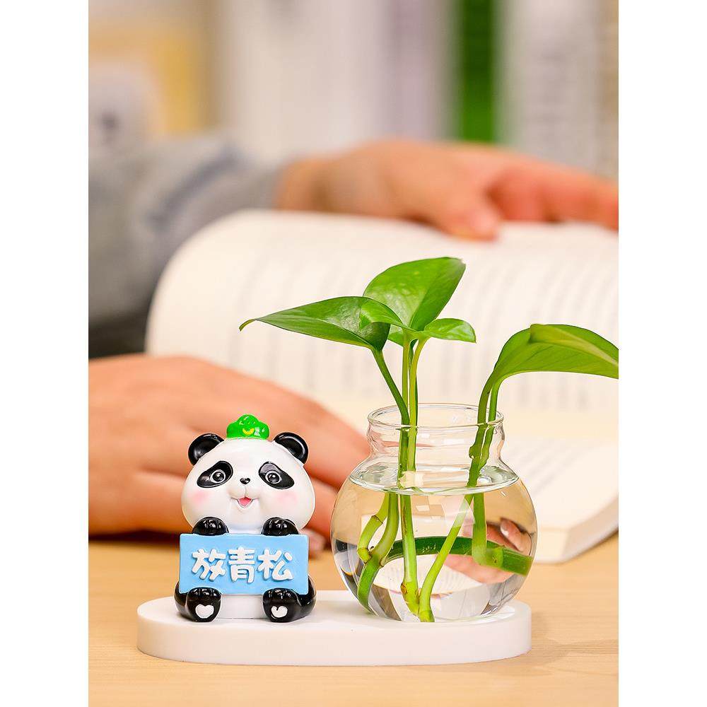 治愈系解压高级感水养绿萝小摆件办公室桌面装饰创意礼物水培花瓶,家居饰品,桌面摆件,淘宝优惠券,粉丝福利购,淘宝优惠卷