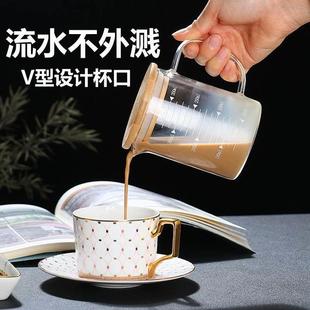 厨房耐高温玻璃量杯带刻度用有手柄咖啡杯烘培牛奶微波炉儿童水杯
