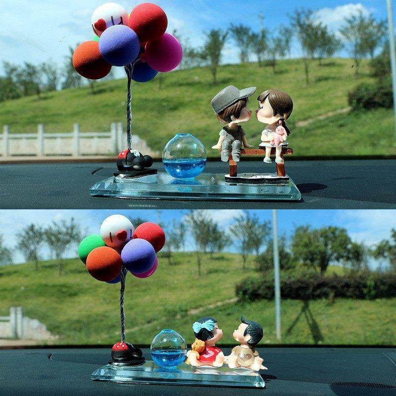 汽车香水座摆件创意个性亲嘴娃娃卡通情侣车载饰品气球款车内摆件,汽车用品/电子/清洗/改装,摆件,淘宝优惠券,粉丝福利购,淘宝优惠卷