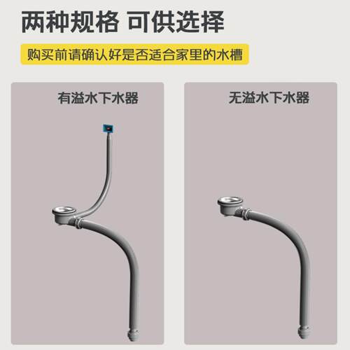 厨房下水管排水管配件洗水池不锈钢水槽下水道防臭洗菜盆下水管道