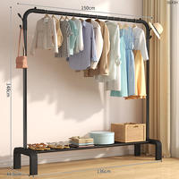 Floor-standing clothes drying rack, household hanging clothes rack, clothes drying rack, clothes drying rack, standing clothes, cat, indoor drying, balcony, ear, bedroom thumbnail 5