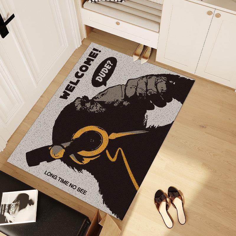 创意酷潮猩猩入户地垫脚垫可裁剪丝圈进门防滑家用玄关门厅口地毯,居家布艺,入户地垫,淘宝优惠券,粉丝福利购,淘宝优惠卷