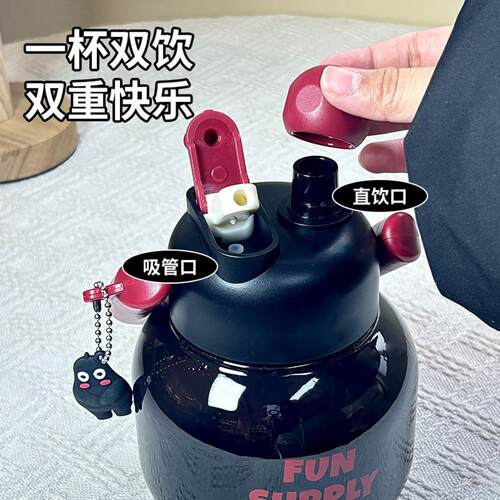 女士2025新款水杯新款高颜值手提双饮拎拎壶大容量茶水分离大肚吨