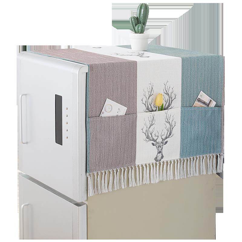 北欧棉麻冰箱巾盖布单开双门洗衣机防尘套冰箱防尘罩多用盖巾防尘,居家布艺,万能盖巾,淘宝优惠券,粉丝福利购,淘宝优惠卷