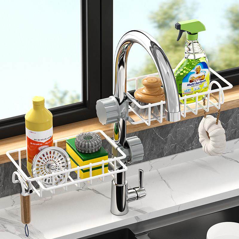 不锈钢水龙头置物架厨房水槽收纳层架家用海绵抹布洗碗布沥水架挂,厨房/烹饪用具,厨房置物架/置物柜/角架,淘宝优惠券,粉丝福利购,淘宝优惠卷