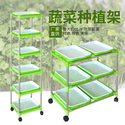 种植蔬菜架种植盘双层加密育苗盘芽苗菜盘水培豆芽盘架不锈钢架托