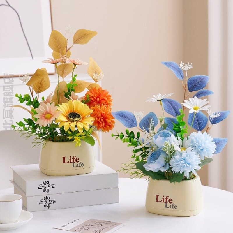 仿真花高级感逼真轻奢风假花仿真花摆设餐桌花艺摆件向日葵仿生花图片