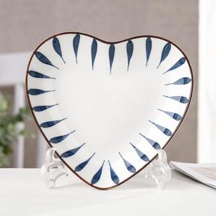 盘子2-6个盘子釉下彩陶瓷餐具家用瓷盘方盘异性盘简约圆盘菜碟子