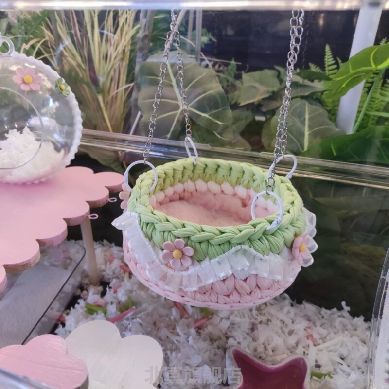 仓鼠金丝熊造景吊篮秋千蜜袋鼯荷兰猪兔子布偶娃娃松鼠吊床摇篮窝