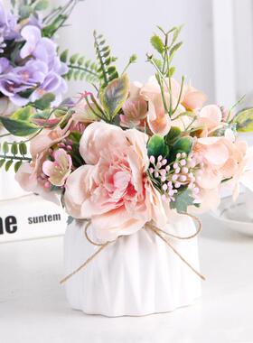 斯堪的纳维亚小盆景客厅模拟绿色植物装饰假花盆咖啡桌书桌装饰创