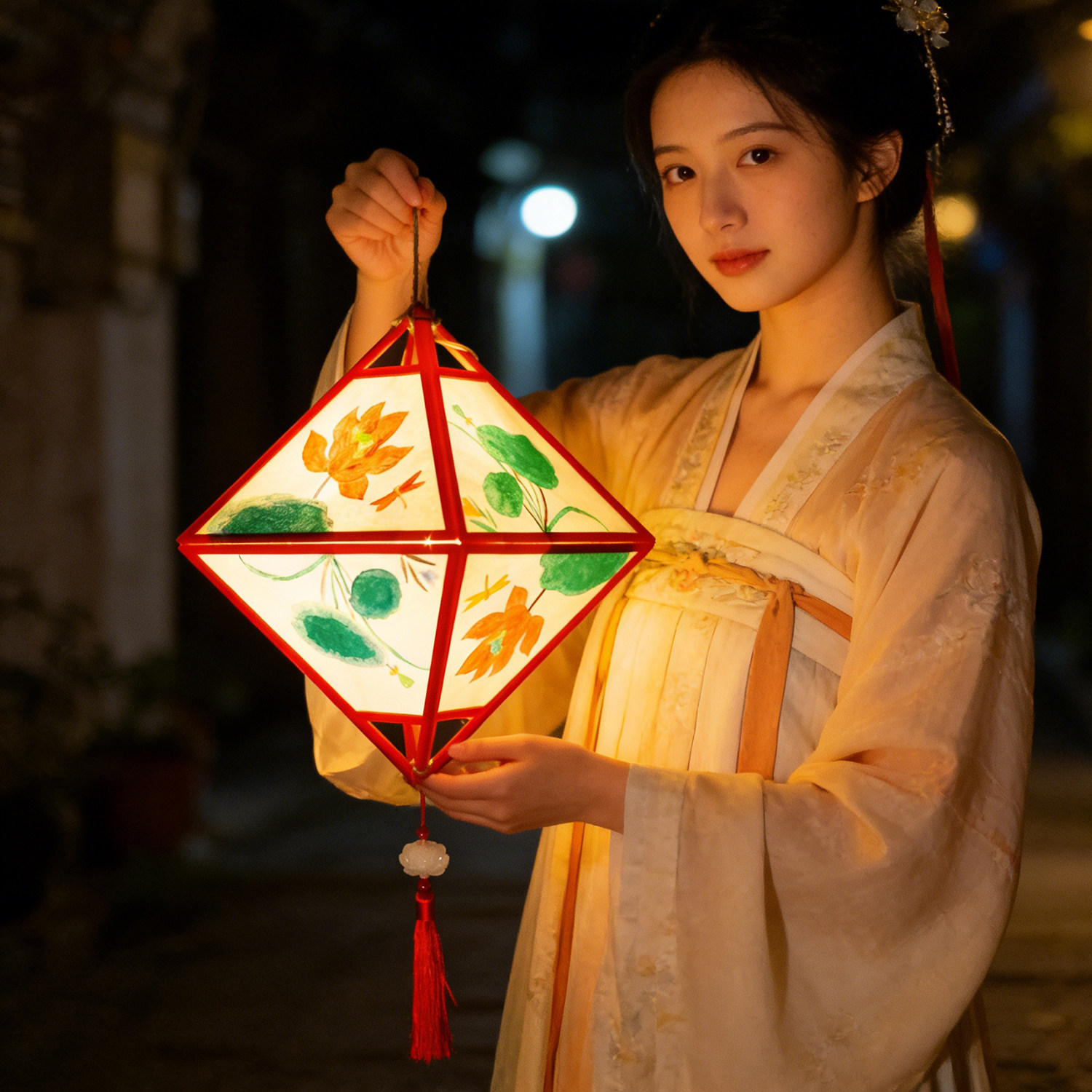 创意元宵节灯笼儿童手提中式花灯diy材料led手工制作新款古风宫灯