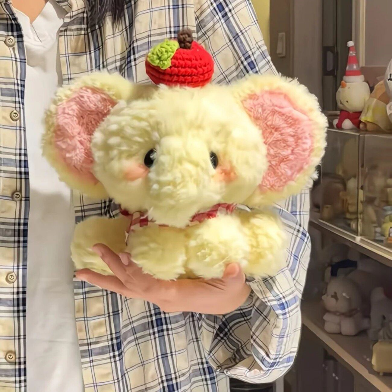 可爱大头小象玩偶手工钩织diy解闷自制编织绒绒线材料包公仔新手