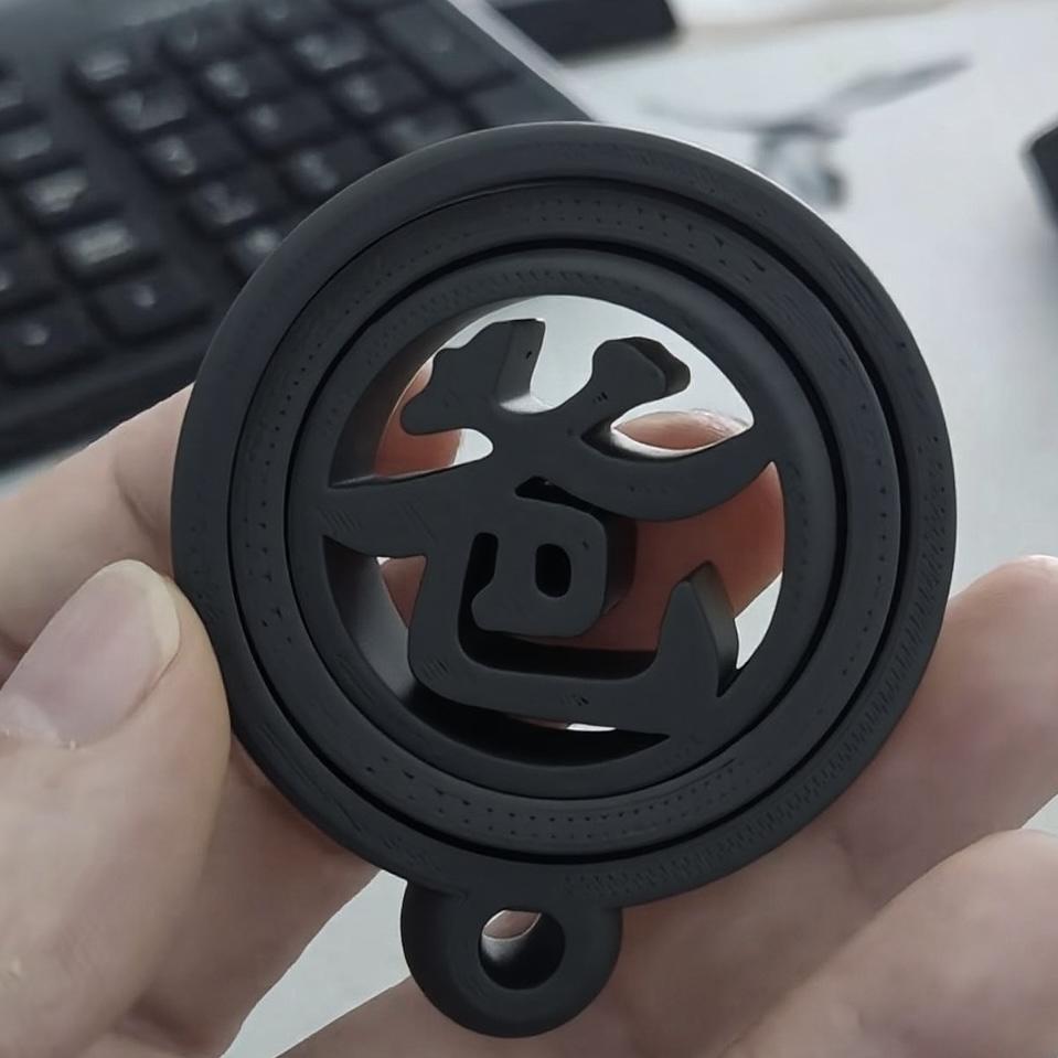 【视频款】3d打印狗爸旋转解压指尖陀螺玩具书包挂件钥匙扣送朋友