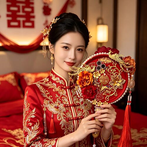重工团扇手机壳结婚手持平底锅扇