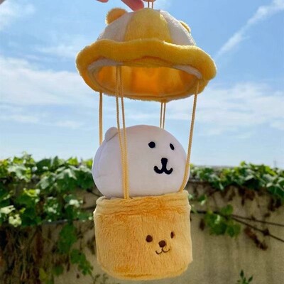 抖音新款热气球自嘲熊装饰挂件可爱热气球毛绒玩具熊的降落伞玩偶