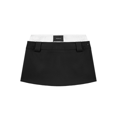 UNAWARES双层腰拼接mini半裙