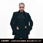 Unawares.斜门襟不规则极简高级裹领磨毛西装