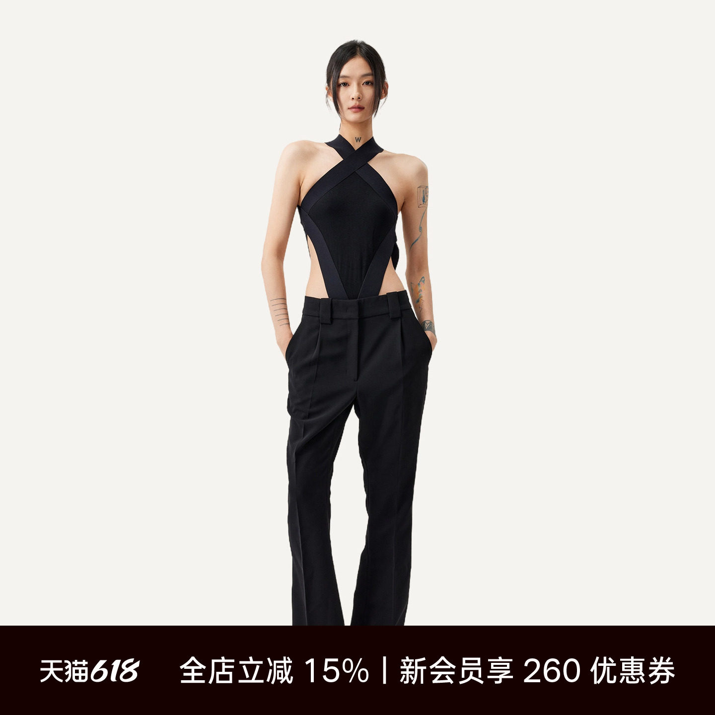 【双】UNAWARES WARDROBE系列 雪纺垂感喇叭女士西裤