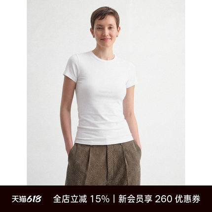 Unawares.修身弹力短袖T恤 圆领紧身显瘦休闲百搭基础款打底上衣