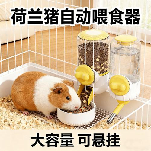 荷兰猪专用自动喂食器防扒悬挂大容量饮水器豚鼠金丝熊吃饭的食盆