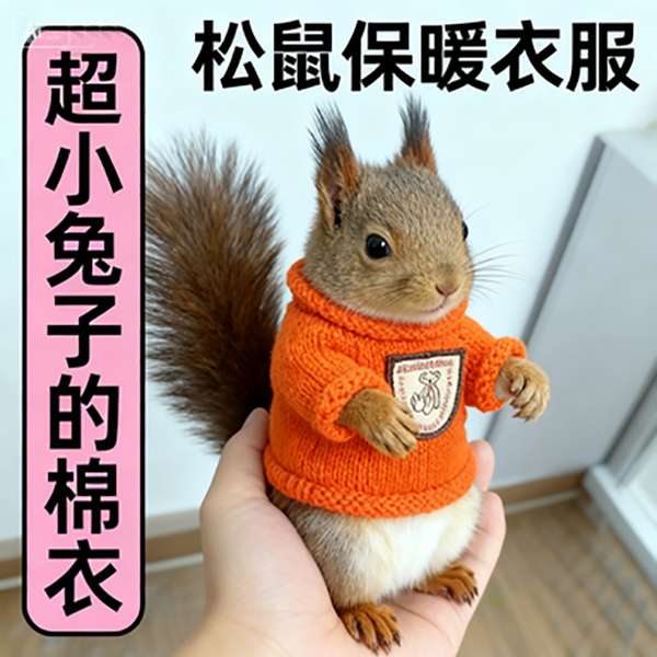 松鼠穿的衣服保暖超小号花枝鼠荷兰猪貂仓鼠金丝熊穿的棉衣服用品