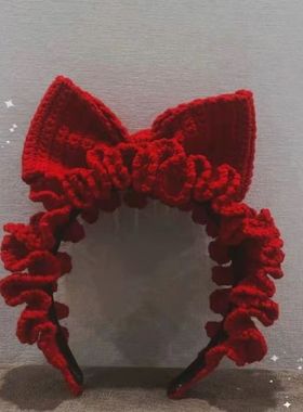 魔女宅急便发箍星黛露白雪公主蝴蝶结发箍手工diy材料包毛线编织