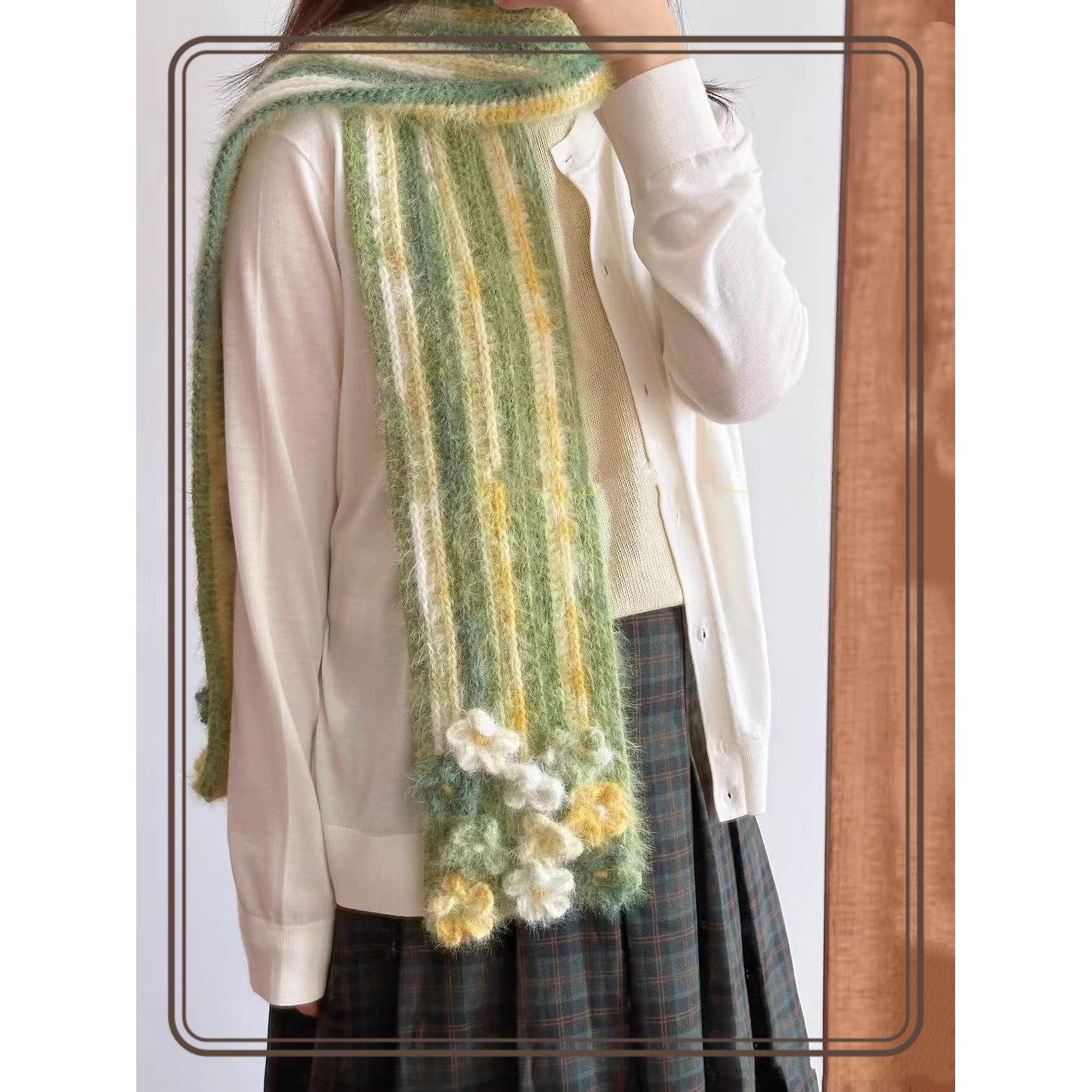 围巾手工diy毛线手工diy材料钩针编织材料包手工diy打发时间成人