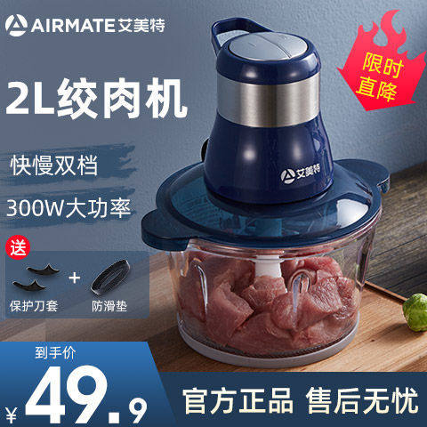 艾美特绞肉机家用电动小型多功能打肉馅蒜泥神器碎菜搅拌辅食料理