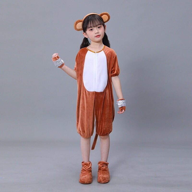 儿童小猴子演出服服装舞台夏装万圣节新款动物道具蓬蓬裙幼儿园