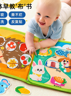 婴幼儿安静手撕布书撕撕书魔术贴6个月宝宝早教启蒙玩具1岁可啃咬