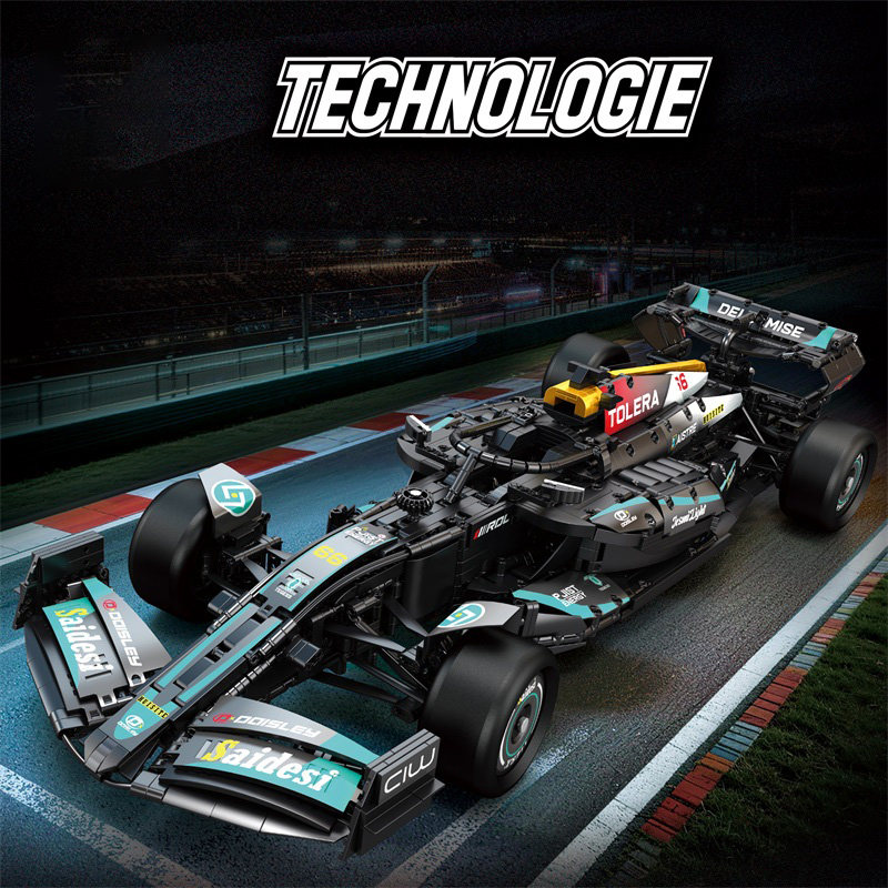 方程式赛车模型高难度益智小颗粒拼装科技组积木摆件儿童玩具男孩