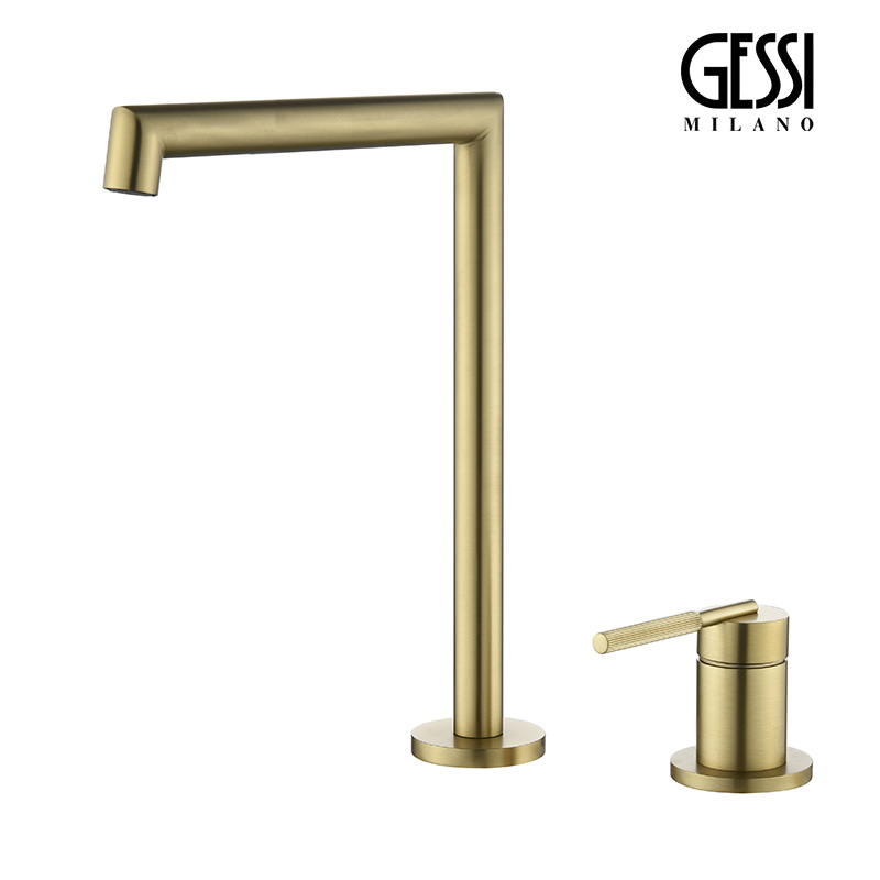 意大利GESSI复古水龙头ingranaggio岛台全铜两孔台盆艺术水龙头