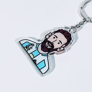 C罗梅西阿根廷内马尔巴西足球球星钥匙扣挂件礼物送男朋友装饰品