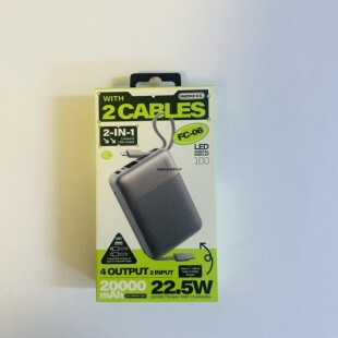 remax睿量充电宝fc-06新款快充22w带线数显户外便携式移动电源hot