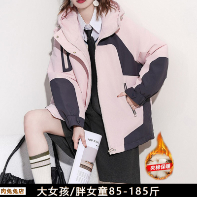 胖女孩棉衣外套加厚胖童棉服