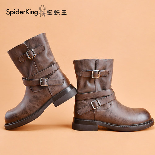 蜘蛛王官方旗舰店正品授权西部靴