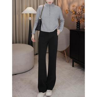 ROUMIKL秋装搭配一整套时尚女POLO领卫衣高腰长裤新款小个子穿搭