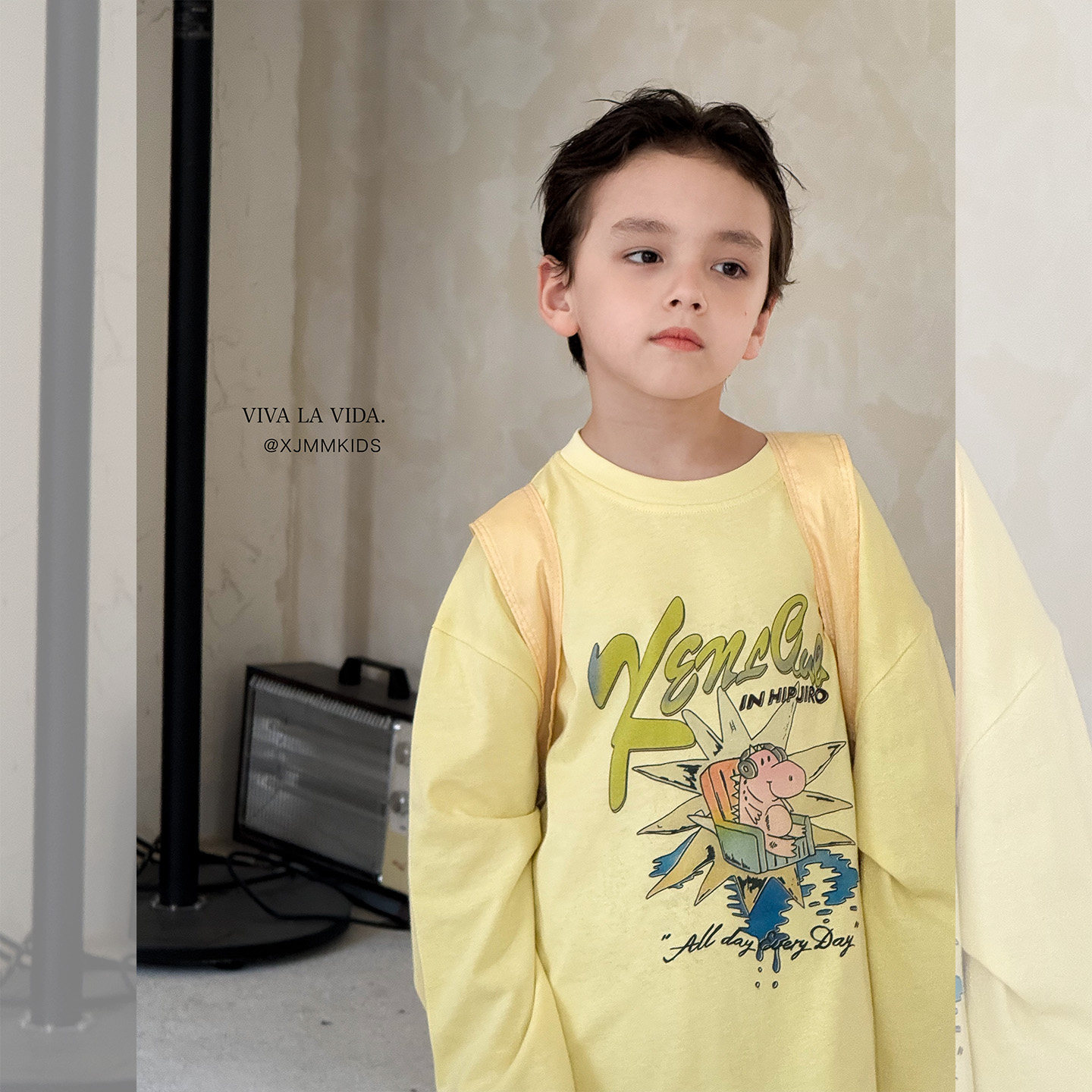 虾酱麻麻男童纯棉长袖t恤秋冬装2025新款上衣黄色卡通儿童装体恤,童装/婴儿装/亲子装,T恤,淘宝优惠券,粉丝福利购,淘宝优惠卷
