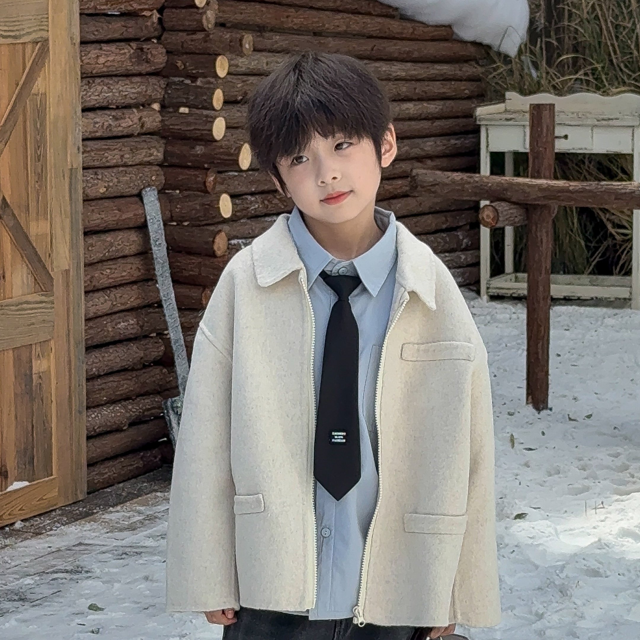 虾酱麻麻男童双面羊毛外套冬季2025新款男孩加厚纯手工儿童装上衣,童装/婴儿装/亲子装,呢大衣,淘宝优惠券,粉丝福利购,淘宝优惠卷