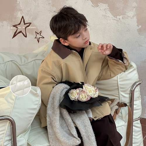 【09/16 20点上新 冬装新品首发】男童冬季巴恩风翻领防风棉服