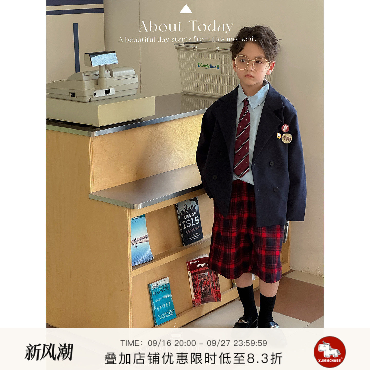 虾酱麻麻学院风西装外套图片