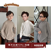 虾酱麻麻男童长袖 上衣保暖内搭儿童中领打底衫 t恤秋冬装 2025新款