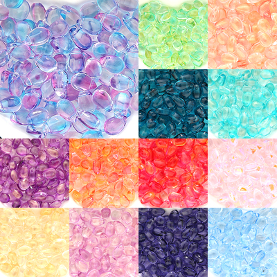 古月捷克琉璃小水滴diy手工串珠流苏吊坠6*9mm散珠子古风发簪材料