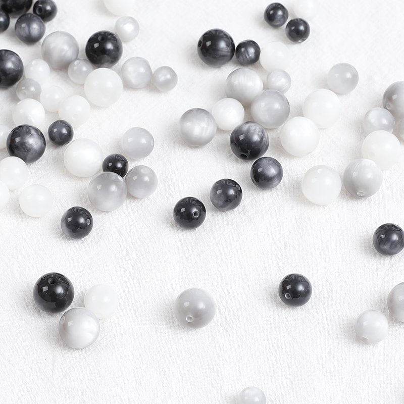 树脂DIY手链串珠白色珠子猫眼珠